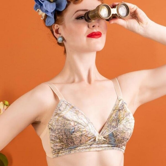 What Katie Did Iconic 1940's inspired silk escape map lingerie - Picture 2 of 10